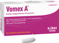 VOMEX A Kinder-Suppositorien 70 mg forte